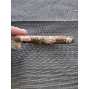 Vintage Cloisonné Enamel Floral Design Bangle Bracelet Estate Costume Jewelry